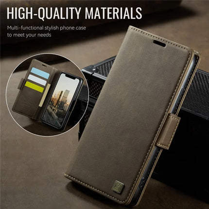 For iPhone 11 Case AUTSPACE A11 RFID Blocking Retro Leather Cell Phone Wallet Cover