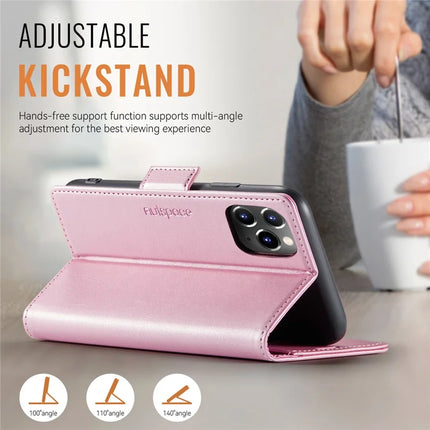 For iPhone 11 Pro Max Case AUTSPACE A11 RFID Blocking Retro Leather Cell Phone Wallet Cover