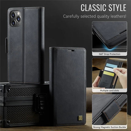 For iPhone 11 Pro Max Case AUTSPACE A11 RFID Blocking Retro Leather Cell Phone Wallet Cover