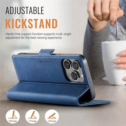 For iPhone 13 Pro Max 6.7 inch Case AUTSPACE A11 RFID Blocking Retro Leather Cell Phone Wallet Cover