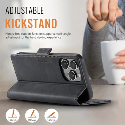 For iPhone 13 Pro Max 6.7 inch Case AUTSPACE A11 RFID Blocking Retro Leather Cell Phone Wallet Cover
