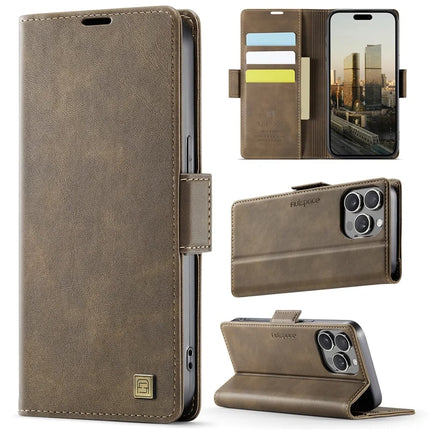 For iPhone 13 Pro Max 6.7 inch Case AUTSPACE A11 RFID Blocking Retro Leather Cell Phone Wallet Cover