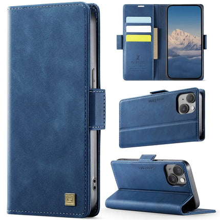 For iPhone 13 6.1 inch Case AUTSPACE A11 RFID Blocking Retro Leather Cell Phone Wallet Cover