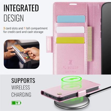 For iPhone 14 Case AUTSPACE A11 RFID Blocking Retro Leather Cell Phone Wallet Cover
