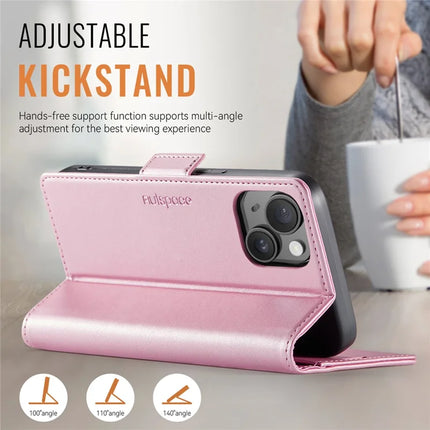 For iPhone 14 Case AUTSPACE A11 RFID Blocking Retro Leather Cell Phone Wallet Cover