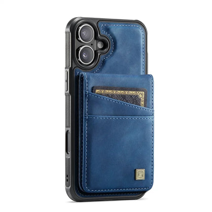 For iPhone 16 Plus Case AUTSPACE A12 Leather Phone Case with Detachable Card Bag
