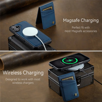 For iPhone 16 Plus Case AUTSPACE A12 Leather Phone Case with Detachable Card Bag