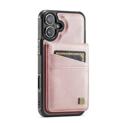 For iPhone 16 Plus Case AUTSPACE A12 Leather Phone Case with Detachable Card Bag