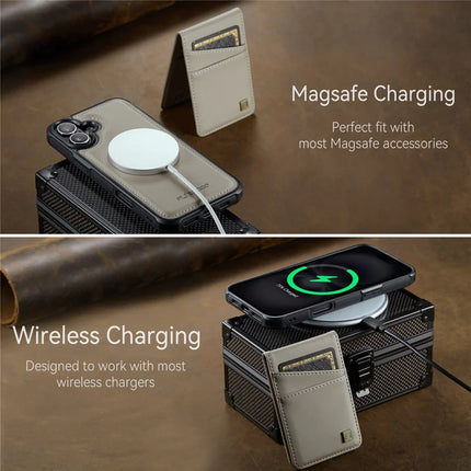 For iPhone 16 Case AUTSPACE A12 Leather Phone Case with Detachable Card Bag