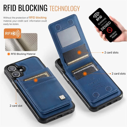 For iPhone 16 Case AUTSPACE A12 Leather Phone Case with Detachable Card Bag