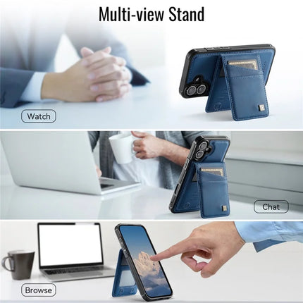 For iPhone 16 Case AUTSPACE A12 Leather Phone Case with Detachable Card Bag