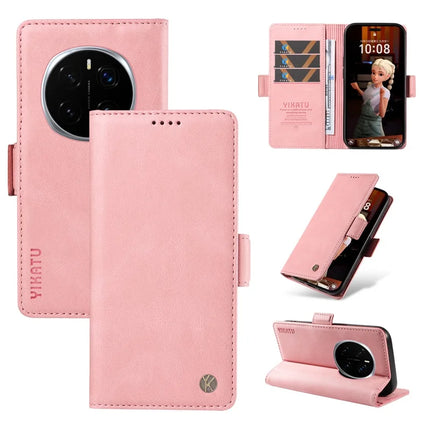 For Honor Magic7 Pro 5G Leather Case YIKATU YK-005 Skin-touch Feeling Wallet Phone Cover - Pink