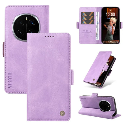 For Honor Magic7 Pro 5G Leather Case YIKATU YK-005 Skin-touch Feeling Wallet Phone Cover - Purple