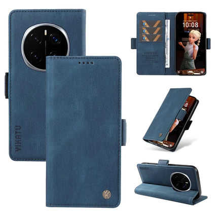 For Honor Magic7 Pro 5G Leather Case YIKATU YK-005 Skin-touch Feeling Wallet Phone Cover - Blue