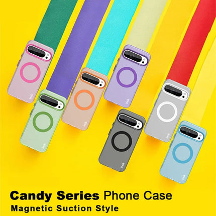 IMAK For Google Pixel 9 Pro  /  Pixel 9 Case Compatible with MagSafe Candy Color Anti Drop TPU + PET Back Cover