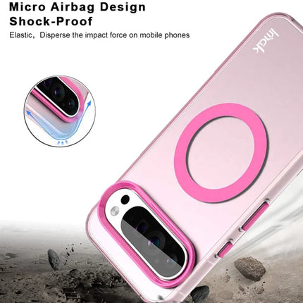 IMAK For Google Pixel 9 Pro  /  Pixel 9 Case Compatible with MagSafe Candy Color Anti Drop TPU + PET Back Cover