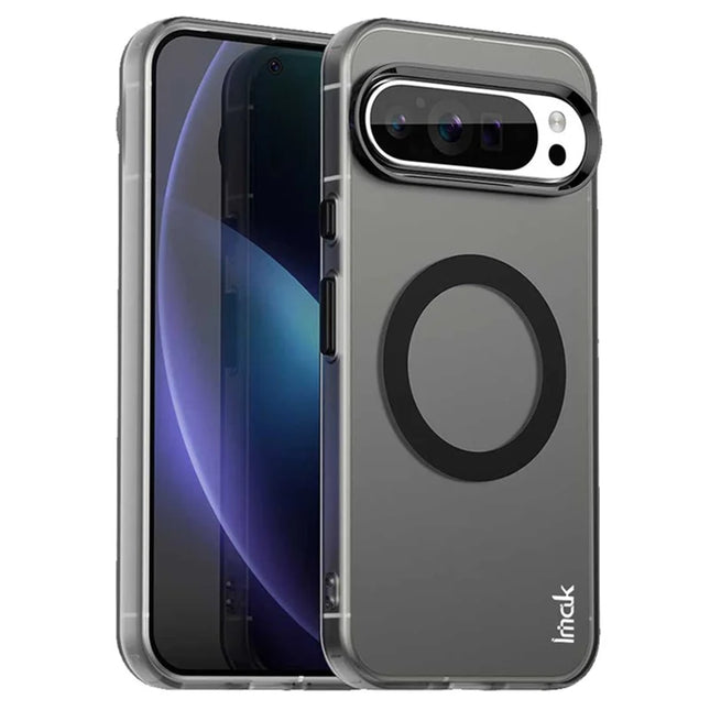 IMAK For Google Pixel 9 Pro XL Case Compatible with MagSafe Candy Color Anti Drop TPU + PET Back Cover - Black