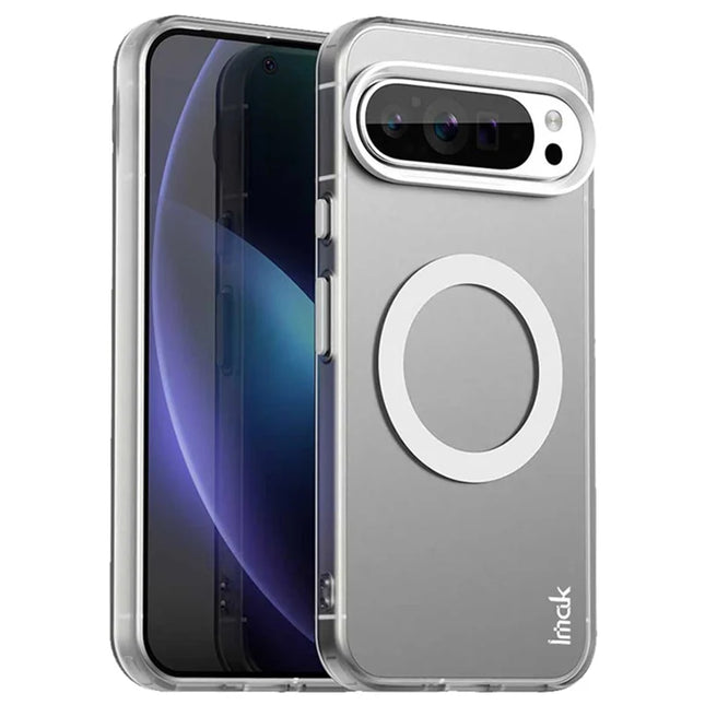 IMAK For Google Pixel 9 Pro XL Case Compatible with MagSafe Candy Color Anti Drop TPU + PET Back Cover - White