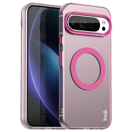 IMAK For Google Pixel 9 Pro XL Case Compatible with MagSafe Candy Color Anti Drop TPU + PET Back Cover - Red