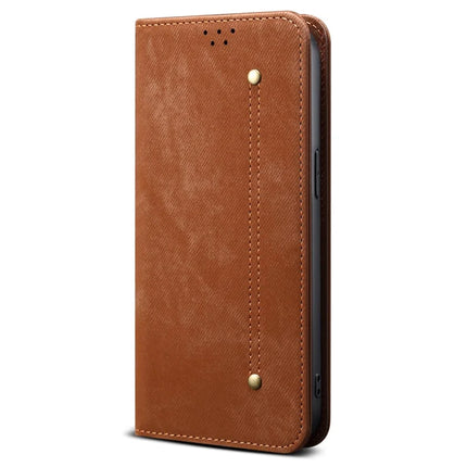 For Motorola Moto G15 4G Case Jeans Cloth Texture Anti-Scratch Leather Stand Phone Cover