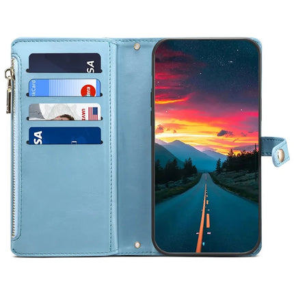 ESEBLE Galaxy Series For Motorola Moto G15 4G Case Leather Zipper Phone Cover RFID Blocking