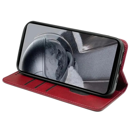 For OnePlus Ace 5 5G / Ace 5 Pro 5G Case Hidden Magnetic Closure Calf Texture Leather Phone Cover