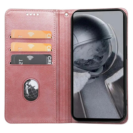 For OnePlus Ace 5 5G / Ace 5 Pro 5G Case Hidden Magnetic Closure Calf Texture Leather Phone Cover