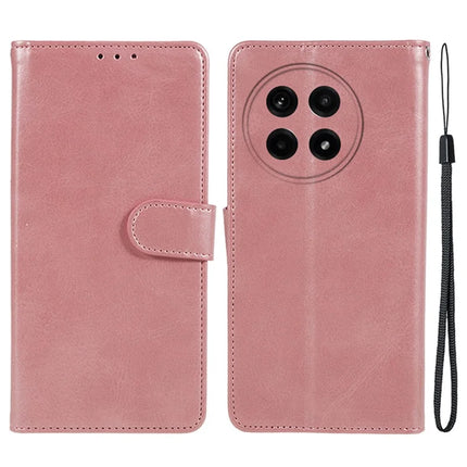 For OnePlus Ace 5 5G / Ace 5 Pro 5G Case PU Leather Wallet Protective Phone Cover Calf Texture - Rose Gold