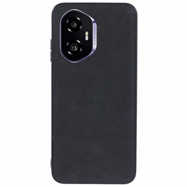 For Honor 300 Case Retro Leather Coated PC + TPU Phone Cover - Black