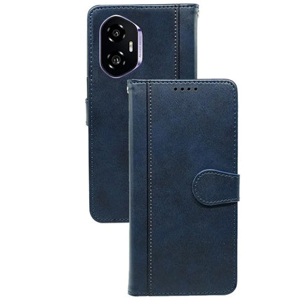 For Honor 300 Case Calf Texture Leather Stand Book Style Phone Cover - Blue