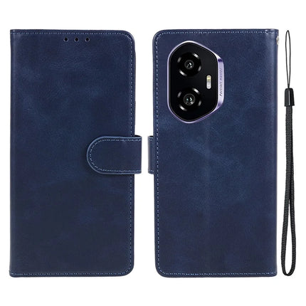 For Honor 300 Case PU Leather Wallet Protective Phone Cover Calf Texture - Blue