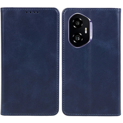 For Honor 300 Case Strong Magnetic PU Leather Phone Cover Calf Texture - Blue