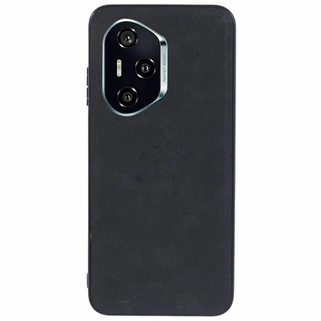 For Honor 300 Pro Case Retro Leather Coated PC + TPU Phone Cover - Black