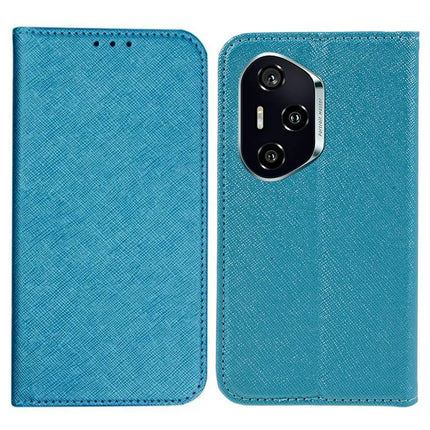 For Honor 300 Pro Case Cross Texture Leather Phone Cover Hidden Magnetic - Sky Blue