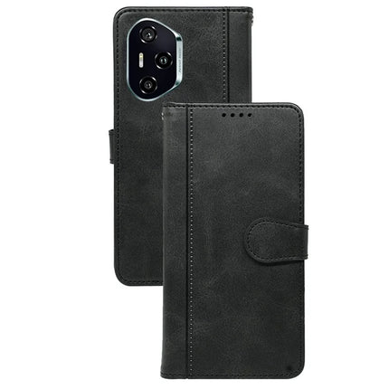For Honor 300 Pro Case Calf Texture Leather Stand Book Style Phone Cover - Black