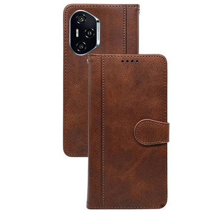For Honor 300 Pro Case Calf Texture Leather Stand Book Style Phone Cover - Brown