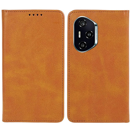 For Honor 300 Pro Case Strong Magnetic PU Leather Phone Cover Calf Texture - Khaki