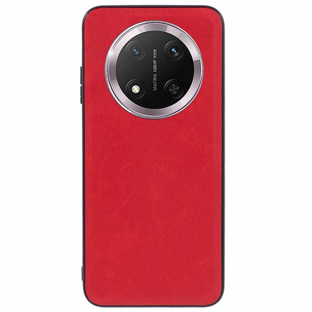 For Honor Magic7 Lite 5G / X9c 5G / X60 Pro 5G Case Retro Leather Coated PC + TPU Phone Cover - Red