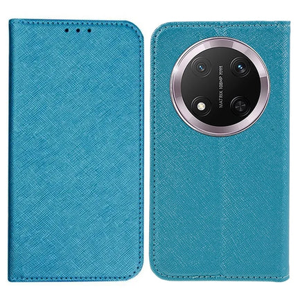 For Honor Magic7 Lite 5G / X9c 5G / X60 Pro 5G Case Cross Texture Leather Phone Cover Hidden Magnetic - Sky Blue