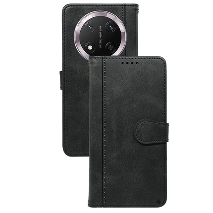 For Honor Magic7 Lite 5G / X9c 5G / X60 Pro 5G Case Calf Texture Leather Stand Book Style Phone Cover - Black