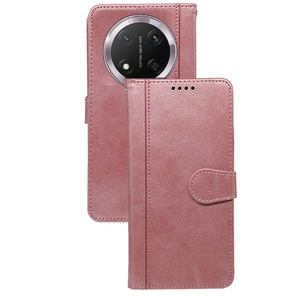 For Honor Magic7 Lite 5G / X9c 5G / X60 Pro 5G Case Calf Texture Leather Stand Book Style Phone Cover - Rose Gold