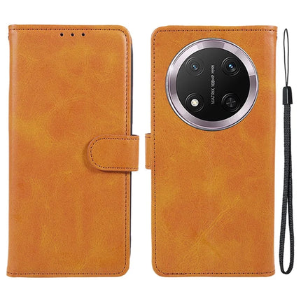 For Honor Magic7 Lite 5G / X9c 5G / X60 Pro 5G Case PU Leather Wallet Protective Phone Cover Calf Texture - Khaki