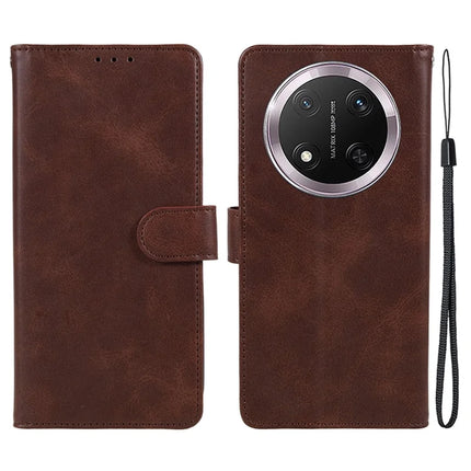For Honor Magic7 Lite 5G / X9c 5G / X60 Pro 5G Case PU Leather Wallet Protective Phone Cover Calf Texture - Brown
