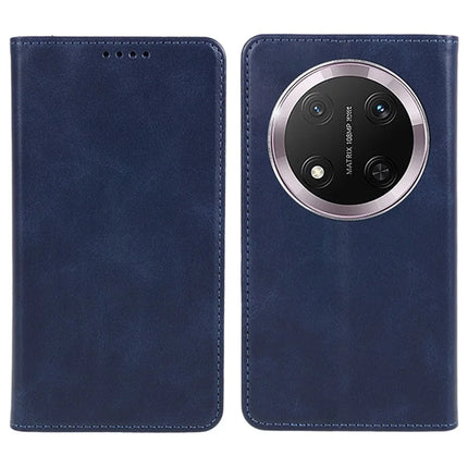 For Honor Magic7 Lite 5G / X9c 5G / X60 Pro 5G Case Strong Magnetic PU Leather Phone Cover Calf Texture - Blue