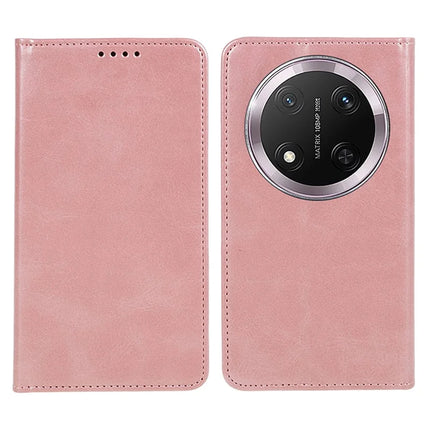 For Honor Magic7 Lite 5G / X9c 5G / X60 Pro 5G Case Strong Magnetic PU Leather Phone Cover Calf Texture - Rose Gold