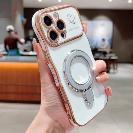 For iPhone 16 Pro Max Case with Kickstand TPU Phone Back Cover Curly Shape Love Heart