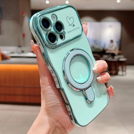For iPhone 16 Pro Max Case with Kickstand TPU Phone Back Cover Curly Shape Love Heart