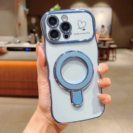 For iPhone 16 Pro Max Case with Kickstand TPU Phone Back Cover Curly Shape Love Heart