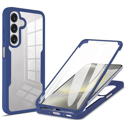 For Samsung Galaxy A26 5G Case Acrylic+TPU Clear Phone Cover with PET Screen Film - Blue