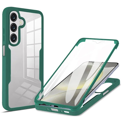 For Samsung Galaxy A26 5G Case Acrylic+TPU Clear Phone Cover with PET Screen Film - Green